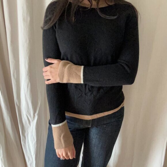 Vintage Anne Klein 100% Cashmere Crew Neck Sweater Black - Picture 2 of 9